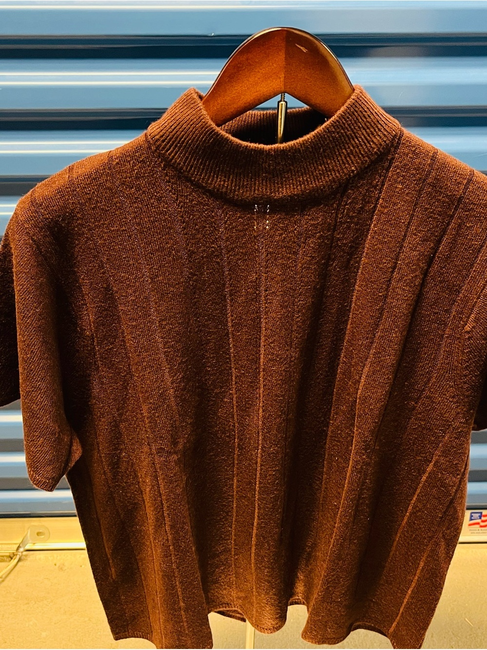 Vintage Norton McNaughton Women’s Brown Short-Sleeve Mock Neck Sweater